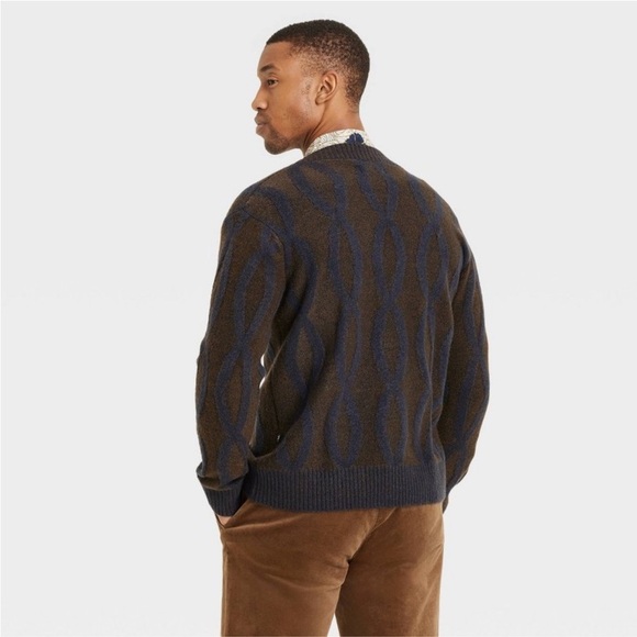 Houston White Adult Cable Cardigan - Navy Blue XXL new - Picture 2 of 6